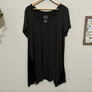 Torrid super soft grey short sleeve lace accent tee 2XL